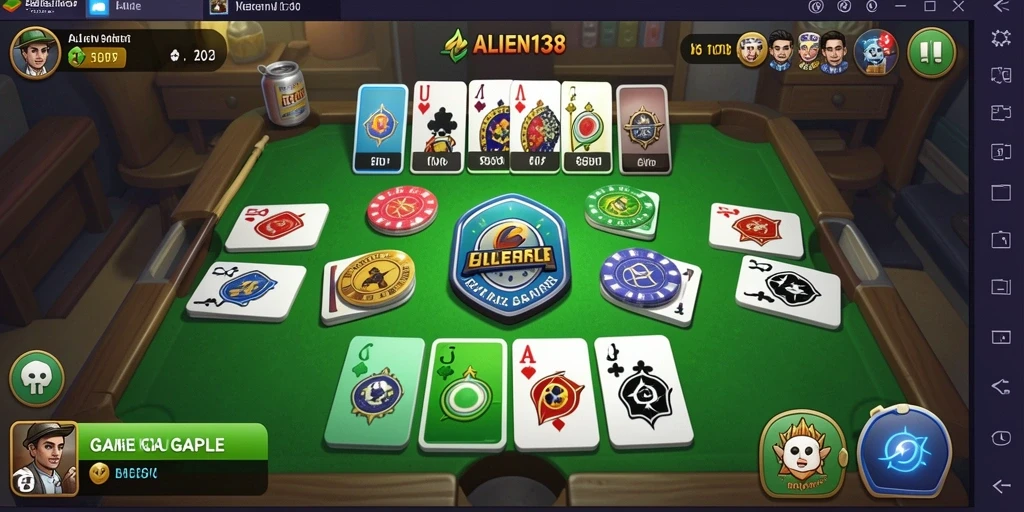 Tangkapan layar gameplay Gaple yang mendebarkan di ALIEN138.