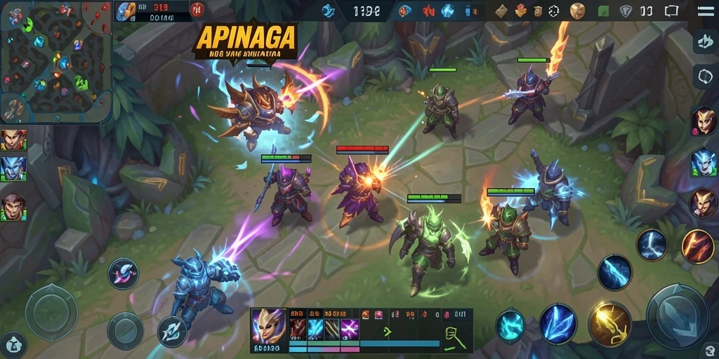 Tampilan gameplay seru dan strategis di APINAGA.
