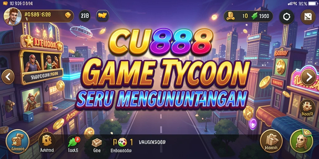 Tampilan seru gameplay CU888 dengan elemen Tycoon yang menarik.