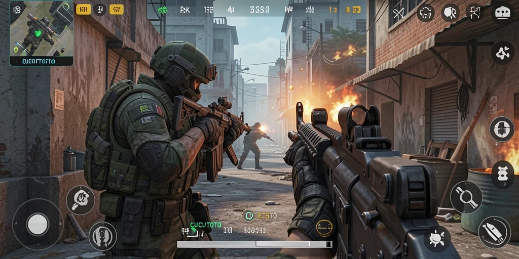 Tampilan gameplay seru dari CUCUTOTO yang penuh aksi FPS.