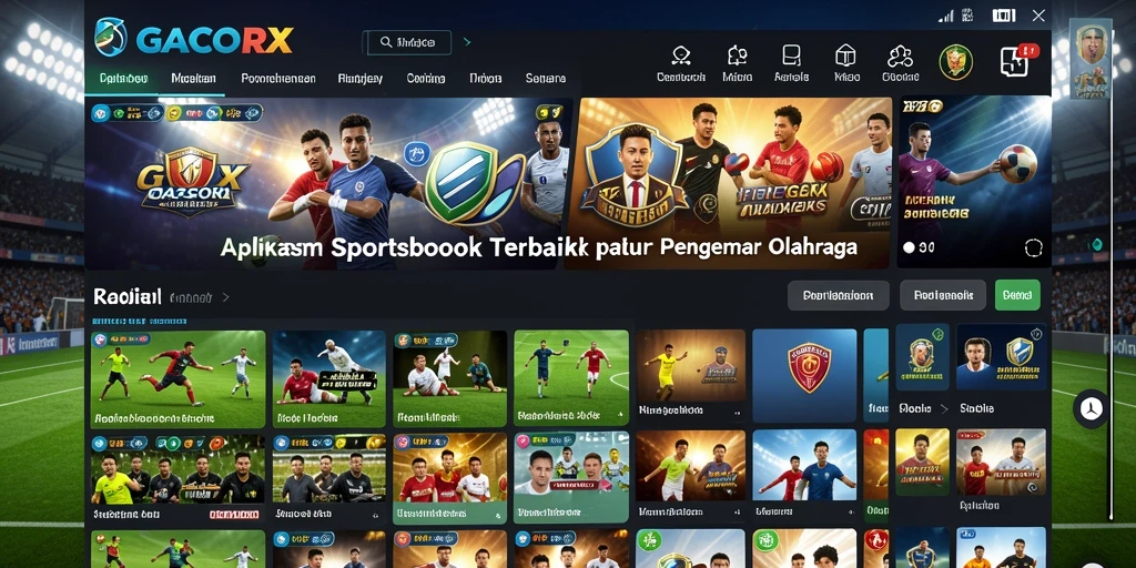 Tampilan permainan Sportsbook GACORX yang menarik dan interaktif.