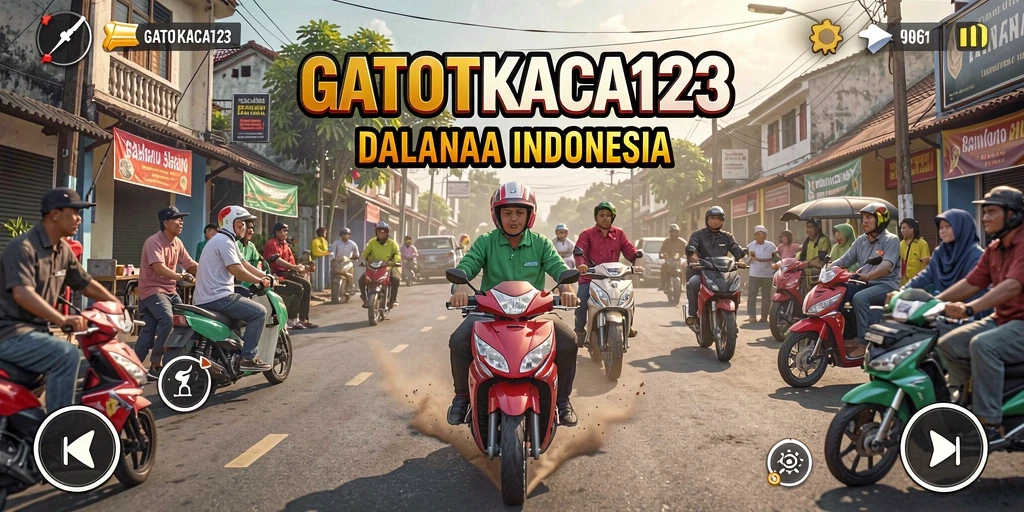 Gameplay seru GATOTKACA123 menampilkan balapan penuh adrenalin.
