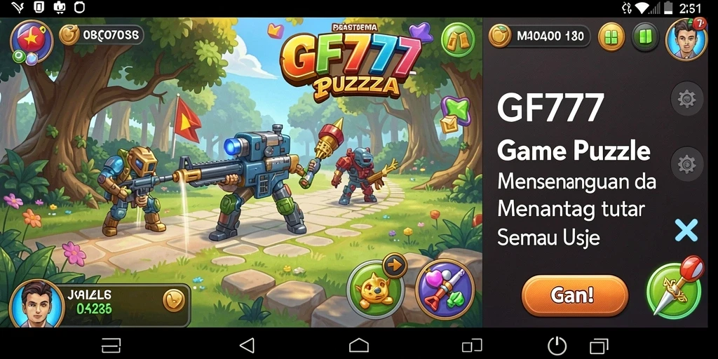 Tampak gameplay GF777 yang mengasyikkan dengan berbagai teka-teki.