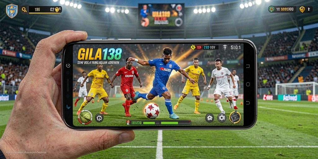 Screenshot gameplay GILA138 menampilkan aksi seru di lapangan sepak bola.