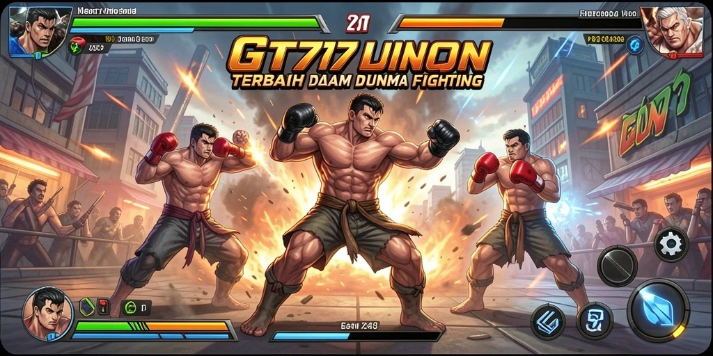 Screenshot GT777 menampilkan aksi pertarungan yang mendebarkan dan karakter-karakter keren.
