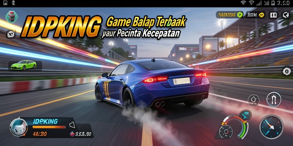 Screenshot dari gameplay balap mendebarkan di IDPKING.