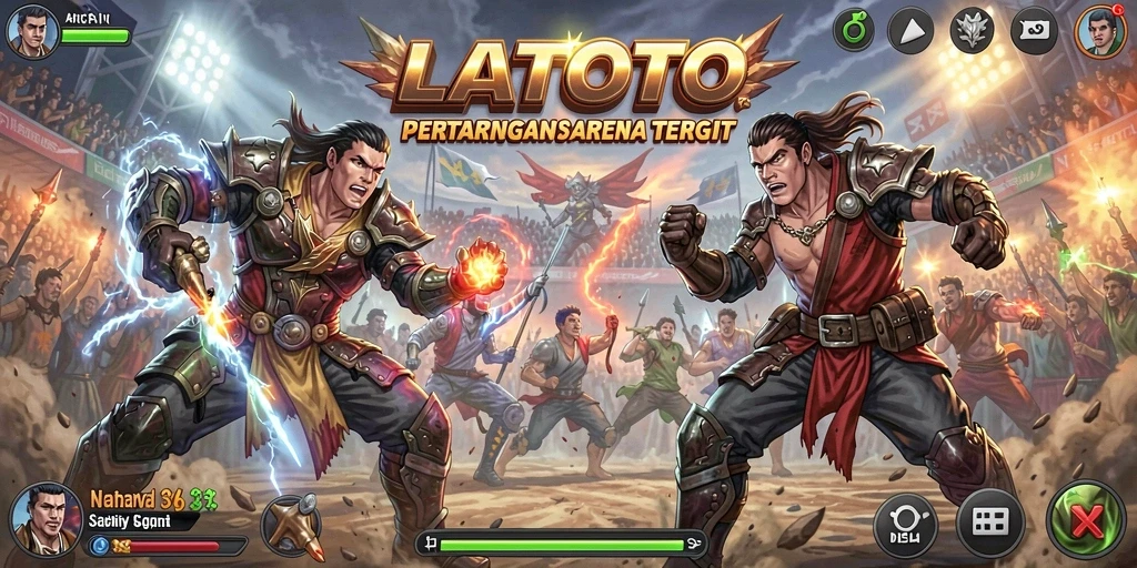 Screenshot gameplay LATOTO dengan aksi pertarungan yang mendebarkan.