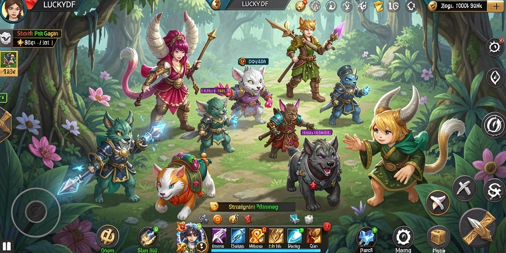 Gameplay seru LUCKYDF dengan aksi pertempuran strategis.