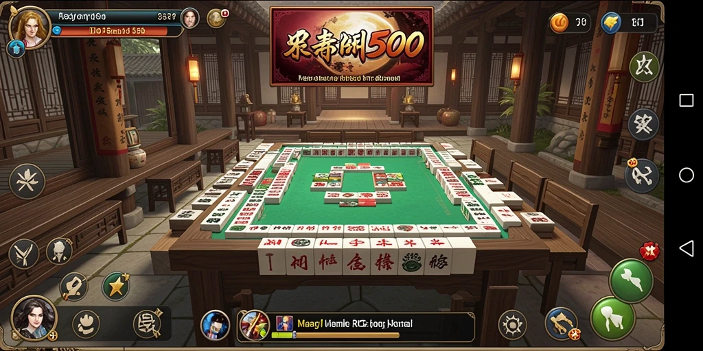 Tampilan gameplay seru dan menarik di MAHJONG500 dengan elemen RPG.