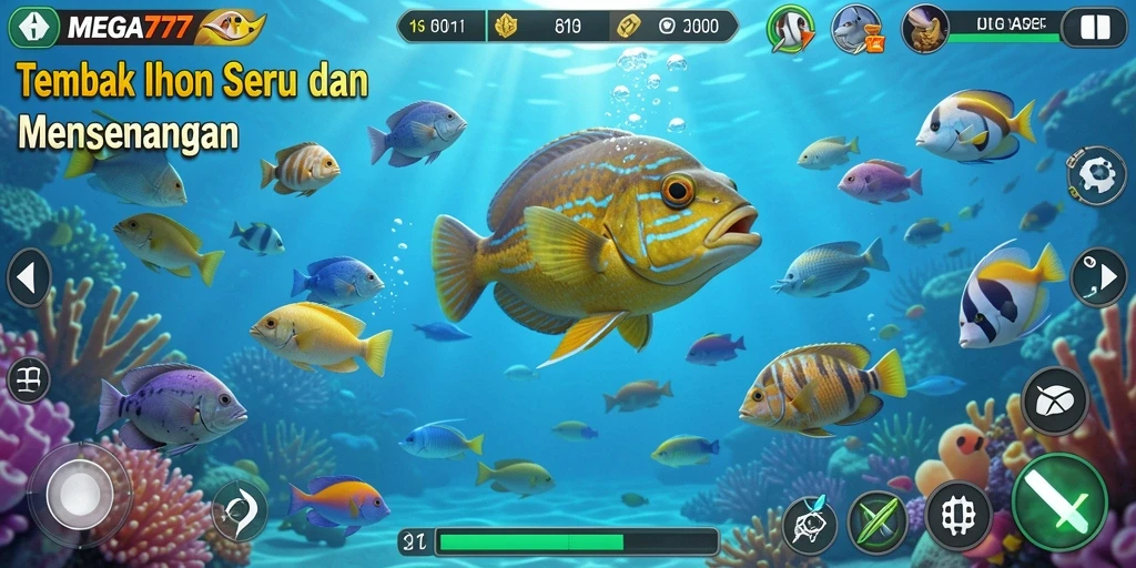 Tampilan gameplay MEGA777 menembak ikan yang mengasyikkan.