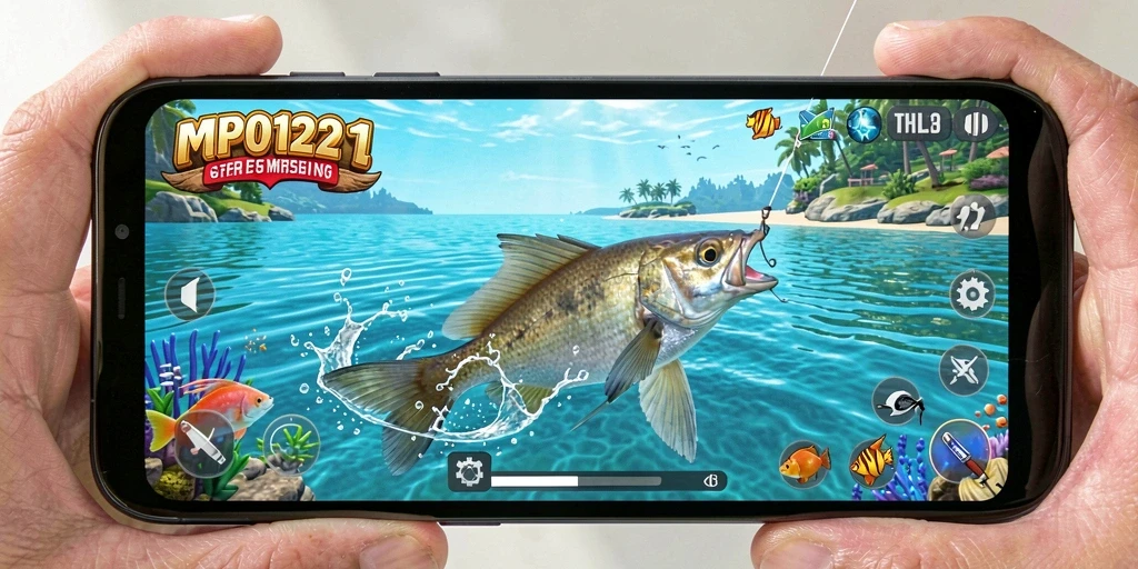 Gameplay MPO1221 menampilkan aksi memancing yang seru dan realistis.