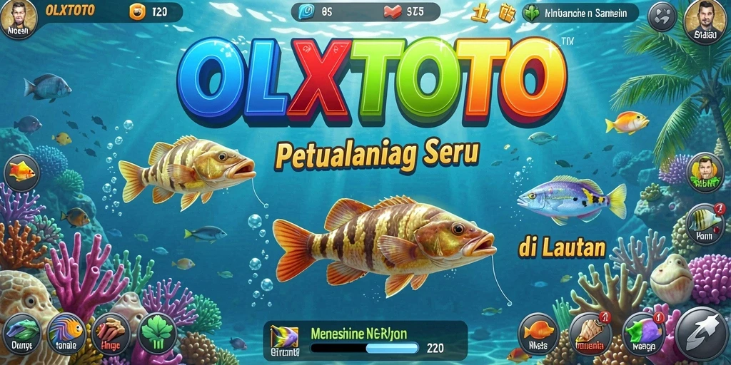 Screenshot gameplay OLXTOTO menampilkan momen seru saat memancing.