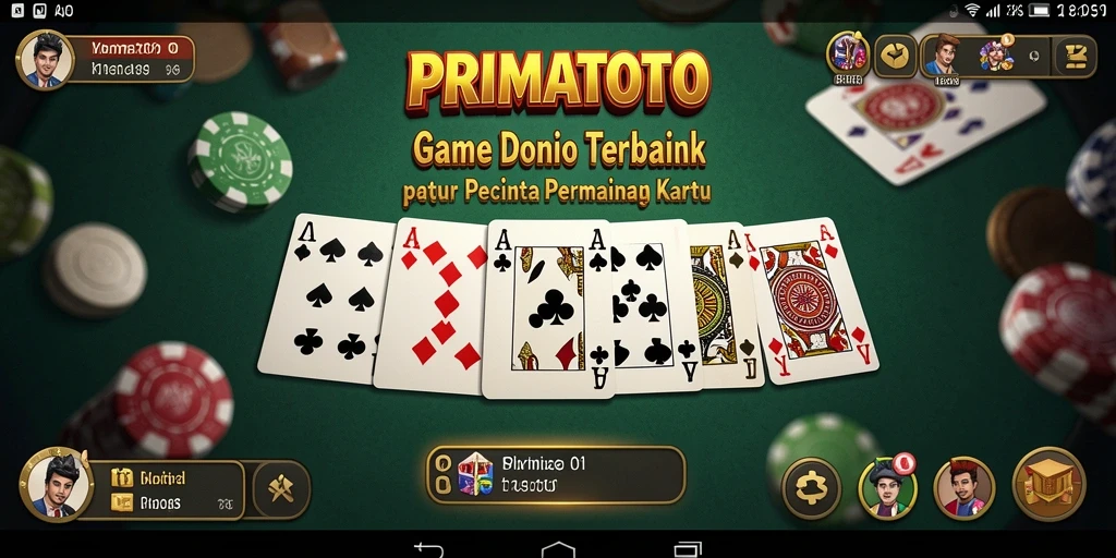 Tampilan gameplay seru PRIMATOTO dalam permainan Domino.