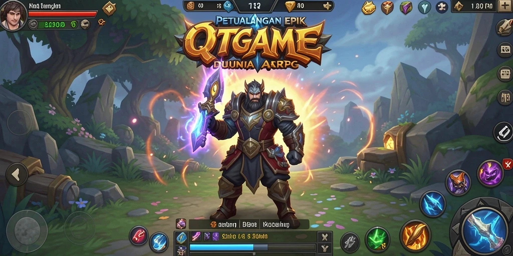 Screenshot QTGAME menampilkan pertarungan seru di dunia ARPG.