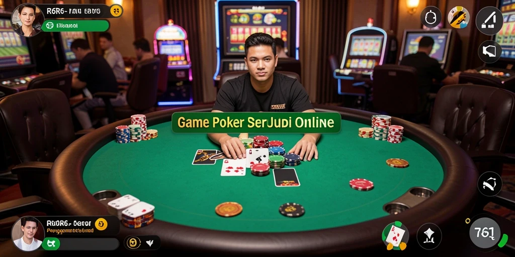 Screenshot menunjukkan gameplay seru R6R6 poker.