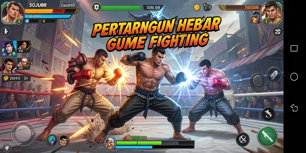 Tangkapan layar yang menunjukkan pertarungan epik di SOJU88.